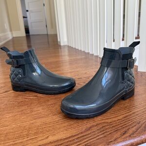 HUNTER Refined‎ Quilted Chelsea Boots Rubber Low Waterproof Outdoors Gloss 7